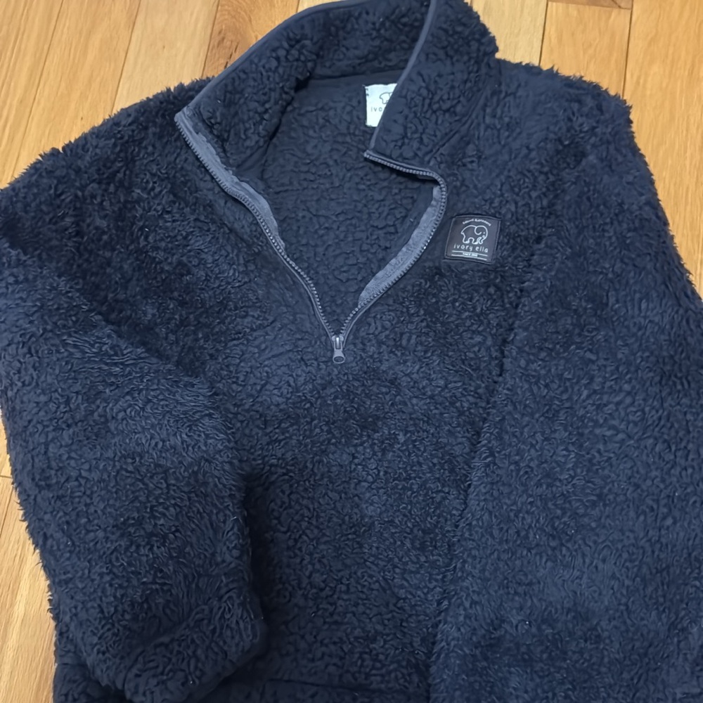 Vineyard vines Navy Sherpa Quarter-Zip Pullover